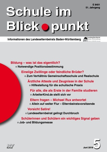 SiB, Schuljahr 2017/18, Nr 5, Juni 2018, Bildung - was ist das?