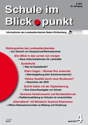 SiB, Schuljahr 2018/19, Nr 4, April 2019, DVW und Bundeselternrat